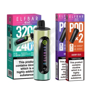 Elf Bar 4 in 1 Pod Kit + 2 Pods Bundle Pack